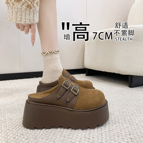 小个子松糕厚底7cm勃肯鞋女