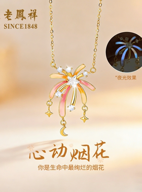老凤祥烟花银项链女新款s925银