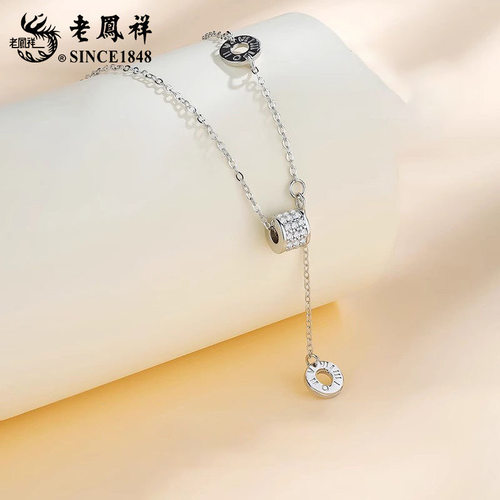 老凤祥925银小蛮腰项链女款小众高级感纯银锁骨链生日礼物送女友