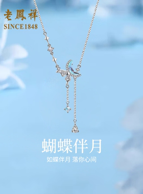 S925银蝴蝶项链女轻奢高级感