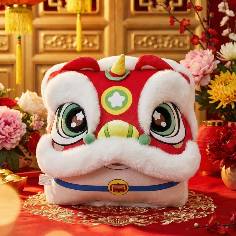 马年吉祥物醒狮马抱枕被子两用办公室午休毯子二合一靠垫年会礼品,居家布艺,抱枕被,淘宝优惠券,粉丝福利购,淘宝优惠卷