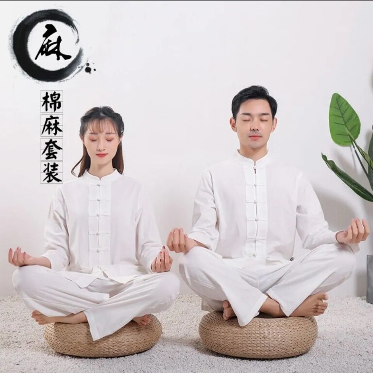 男女佛系棉麻唐装套装禅修服茶服