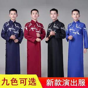 说相声服大褂长衫男士快板双簧表演出服民国风五四青年学生装长袍