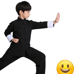 中国风儿童盘扣立领唐装男童武术服太极练功夫服装舞蹈训练服套装