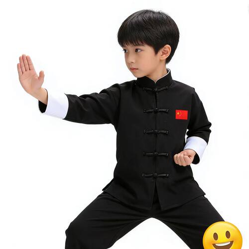 中国风儿童唐装男童武术服装夏季盘扣太极练功服青少年舞蹈训练服