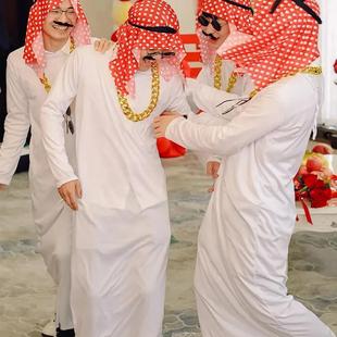 大码成人阿联酋阿拉伯沙特迪拜中东土豪服装袍子生日年会伴郎搞笑
