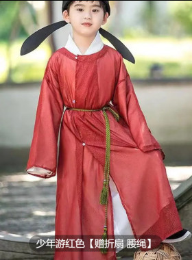 唐朝诗人李白杜甫高适孟浩然古装儿童汉服书生汉服国学服诗词朗诵