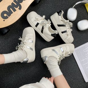 新款 2026春季 简约运动休闲鞋 平底板鞋 贝壳头百搭小白鞋 女鞋 女款