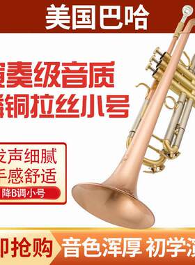 原装巴哈小号乐器降调加重型磷铜拉丝好吹初学者乐队考级演奏级