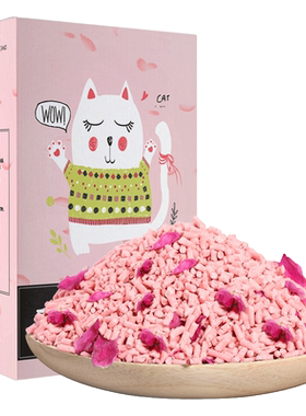 有玫瑰花瓣的豆腐猫砂10斤装