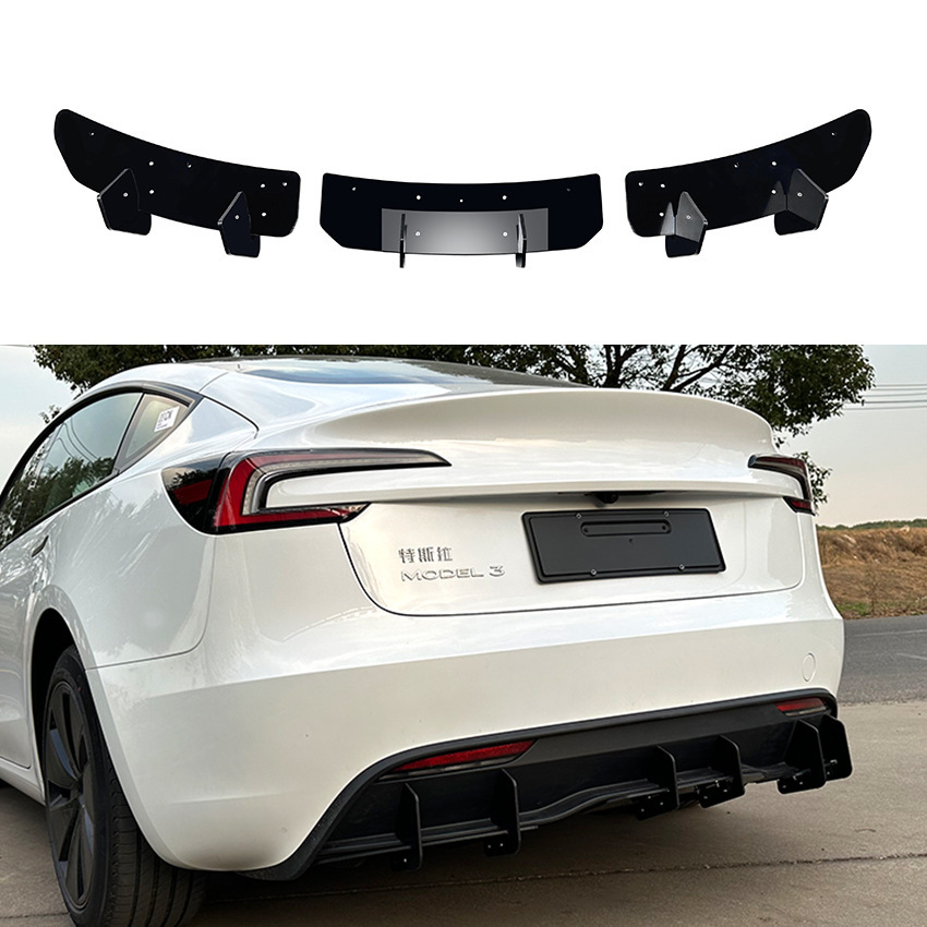 适用特斯拉 Tesla Model 3 2023+改款 后唇尾唇扰流板后刀锋改装