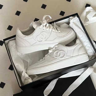 女圆头球鞋 平底鞋 时尚 休闲运动鞋 牛皮版 小白鞋 小香风韩版