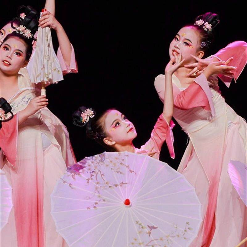 烟雨巷舞蹈服新款儿童古典舞女童汉服飘逸超仙古风伞道具表演服