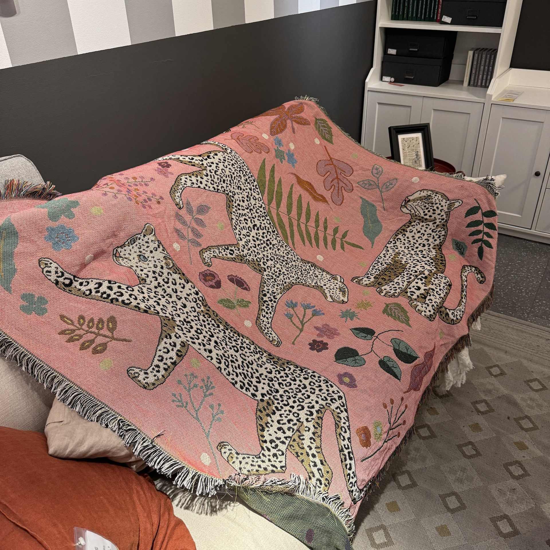 出口订单粉红针织沙发毯