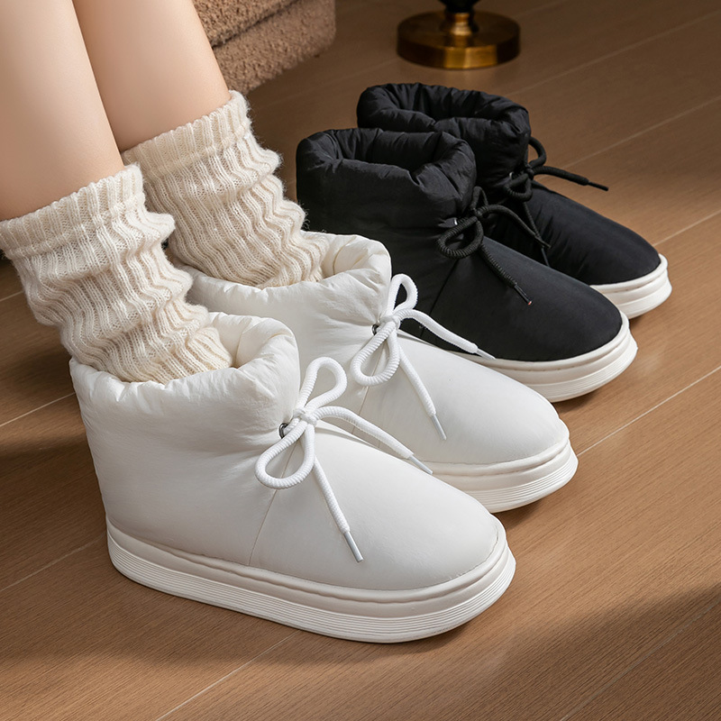 高帮棉鞋女冬季外穿雪地靴防水羽绒布毛绒保暖包跟雪地棉拖鞋防寒