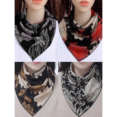 三角巾围脖女双面春秋冬季假领子新款高级感百搭护颈脖套保暖丝巾