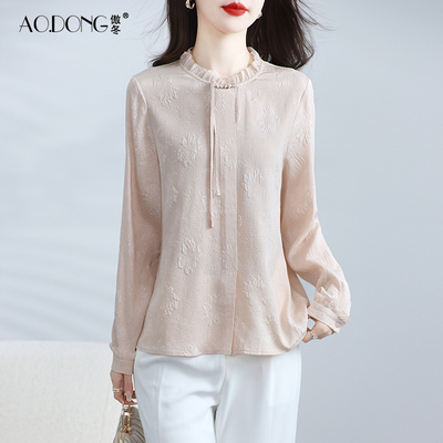 高端杭州真丝上衣女桑蚕丝