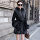 保暖气质大衣冬季 海宁兔毛皮草一体外套女修身 狐狸毛领轻奢中长款