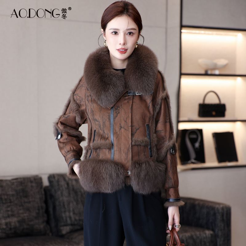 2024新款海宁兔毛皮草一体