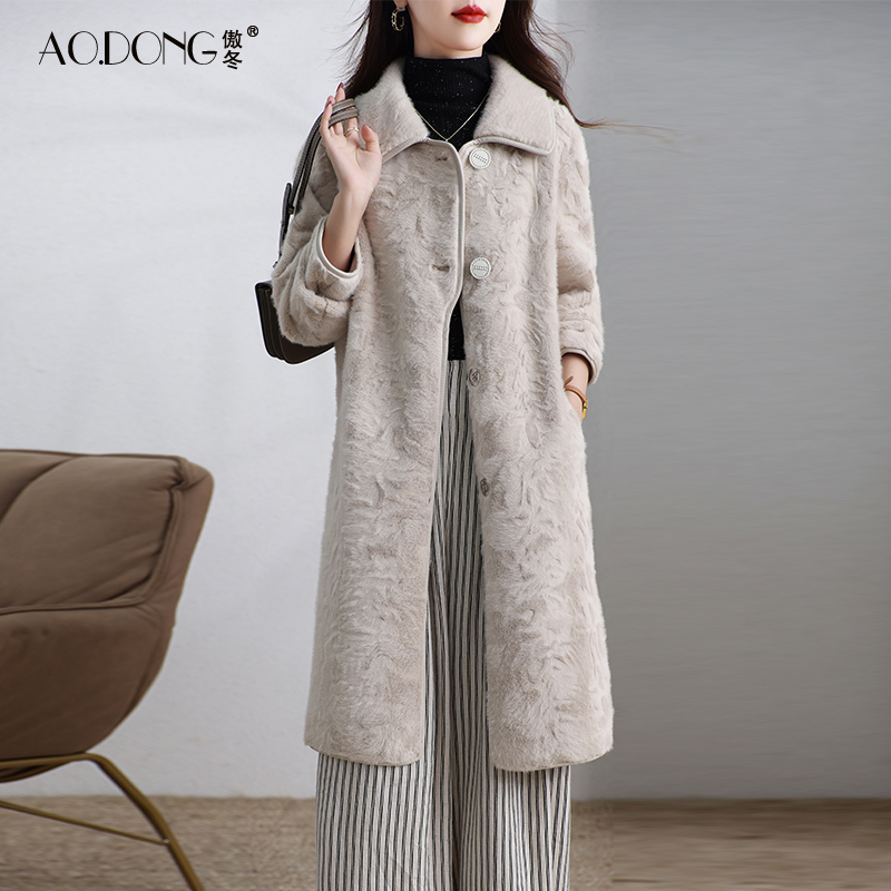 新款仿羊羔毛环保皮草女