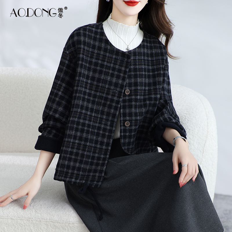 高端双面绒大衣短款羊毛呢外套