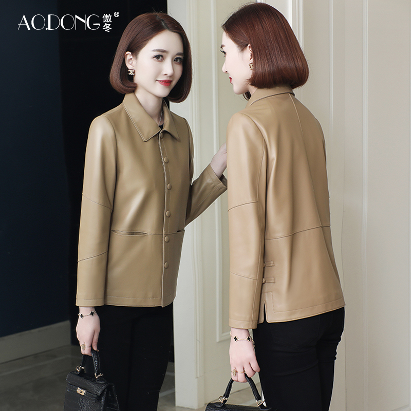 2023短款真皮皮衣傲冬秋冬修身