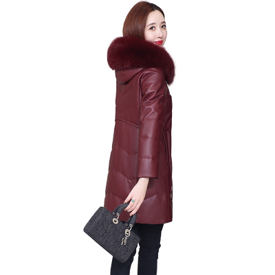 海宁收腰加厚真皮羽绒服皮衣