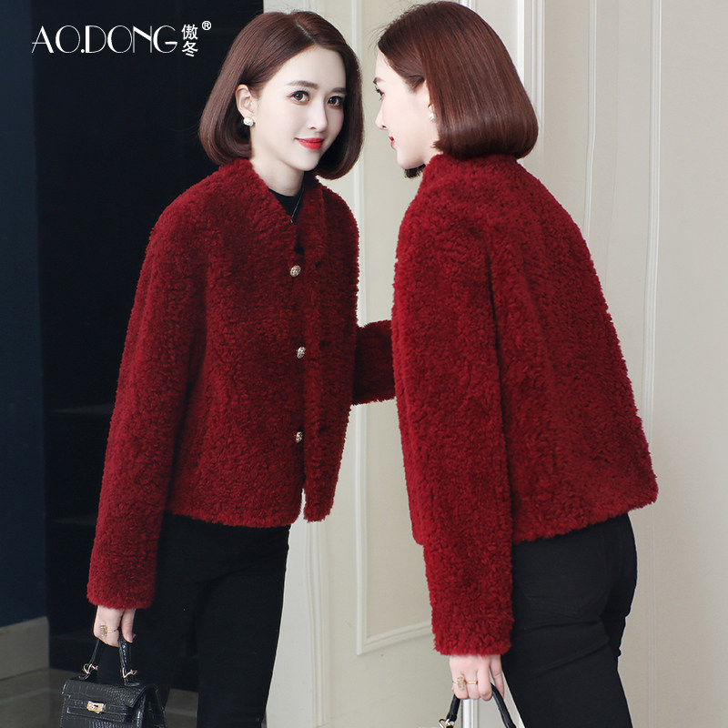 新款颗粒绒皮草外套女短款羊剪绒海宁皮草一体羊羔毛保暖加厚大衣,女装/女士精品,皮草,淘宝优惠券,粉丝福利购,淘宝优惠卷