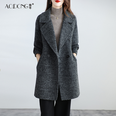 双面绒大衣中长款羊毛呢外套