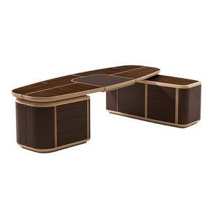 悠云/意大利giorgetti设计型总裁书桌大班台写字桌黑胡桃PK坚毅桌