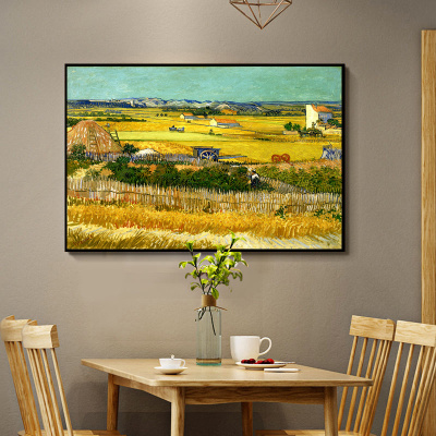 梵高装饰画世界名画丰收客厅沙发