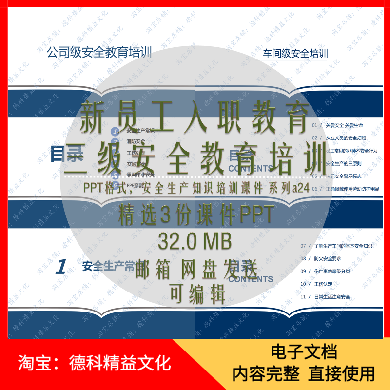 新员工三级安全教育培训课件PPT 公司级车间级班组级安全管理 a24
