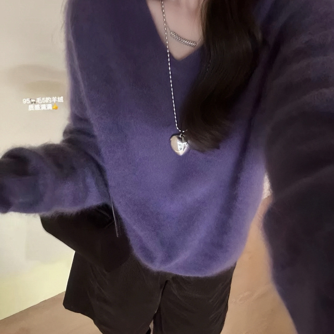 DARA ROSE-绒拉毛多色韩国定染超美色系保暖毛衣（含95羊毛）S759