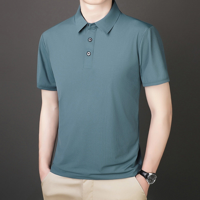 夏季polo衫冰丝短袖t恤男休闲商务薄款翻领半袖男宽松速干体恤潮