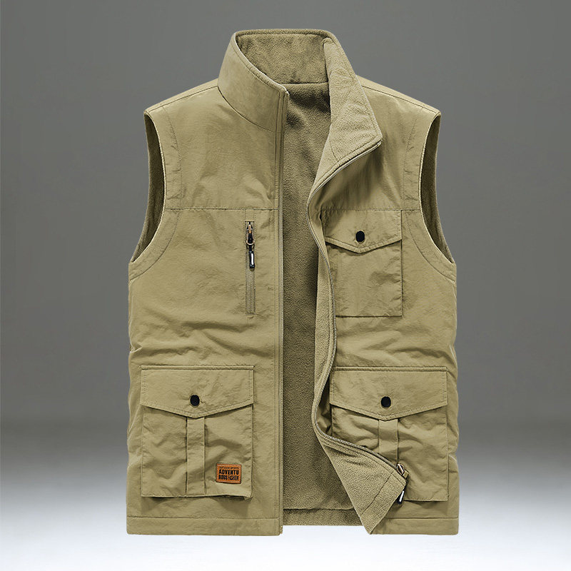 男士马甲加绒户外休闲多袋坎肩秋冬厚款双面穿摇粒绒大码马夹,男装,常规马甲,淘宝优惠券,粉丝福利购,淘宝优惠卷