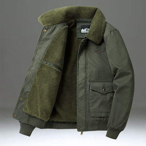 棉衣外套男毛领棉服飞行夹克棉袄