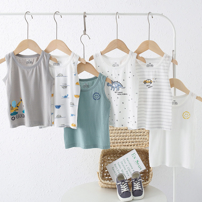 韩版女童背心纯棉A类儿童内衣夏季打底男童上衣内搭宝宝无袖外穿