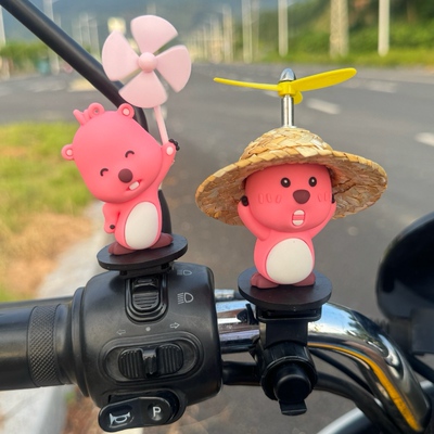 可爱露比loopy小海狸公路自行车电瓶摩托车头盔电动车装饰品配件