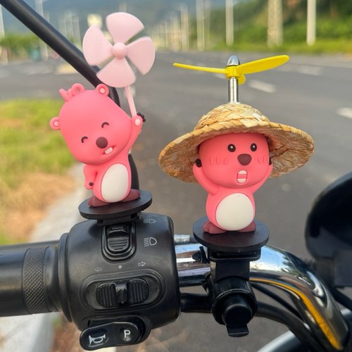 可爱露比loopy小海狸公路自行车电瓶摩托车头盔电动车装饰品配件