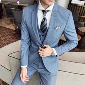 帅气潮流 外套商务休闲春夏伴郎服新郎结婚职业小西装 西服套装 男士