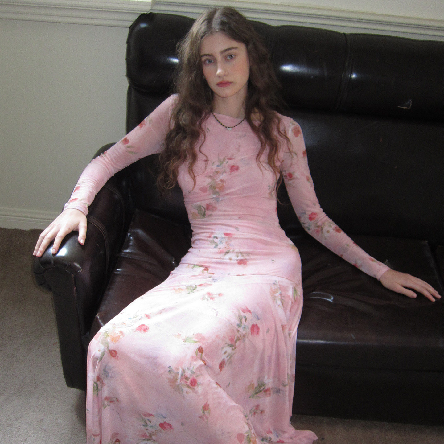 竹依依新款长袖粉色秋冬薄纱连衣裙女收腰显瘦原创设计高级感,女装/女士精品,连衣裙,淘宝优惠券,粉丝福利购,淘宝优惠卷