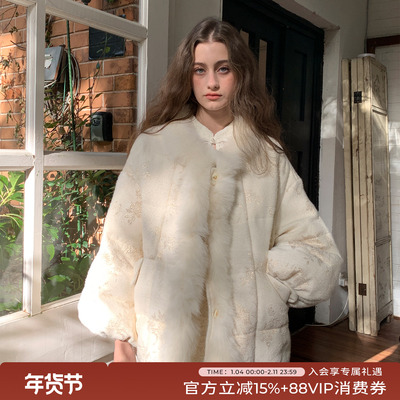 竹依依 新款鹅绒大毛领冬季羽绒服女款设计感保暖修身高级感