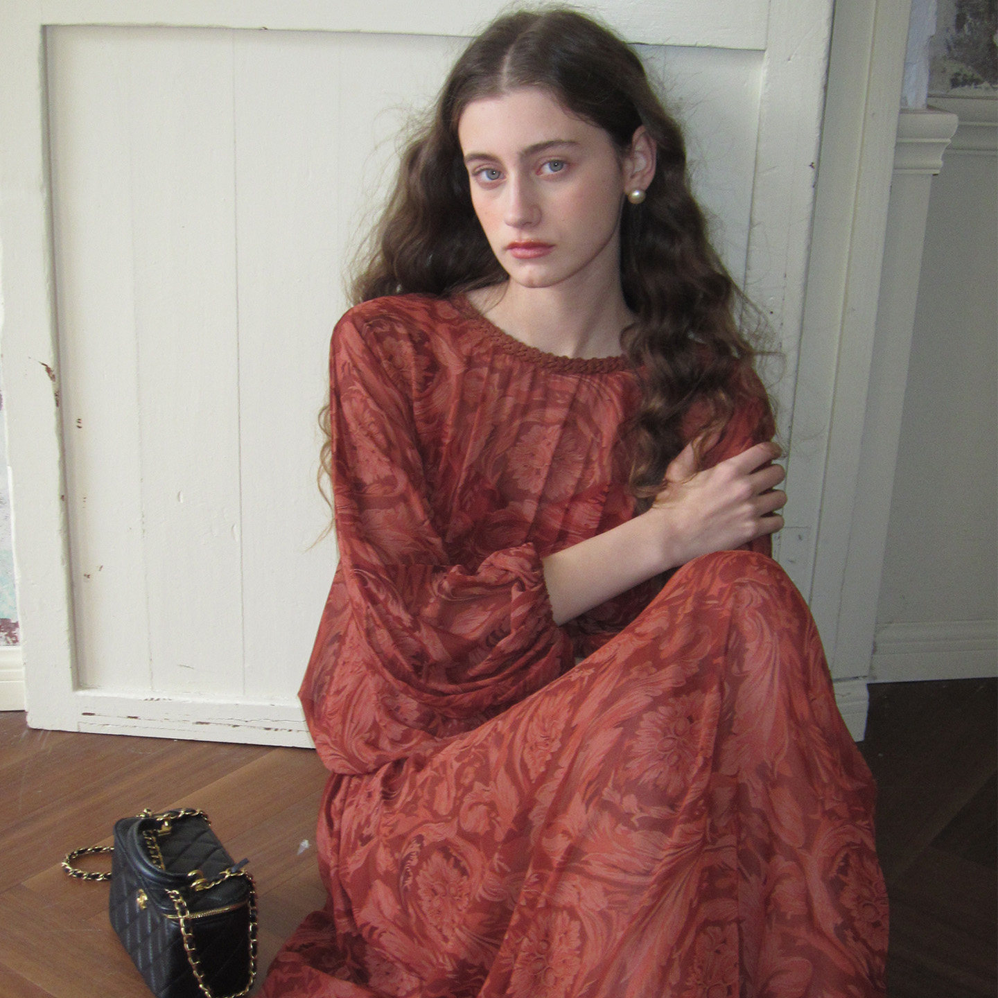 竹依依新款复古红色连衣裙女宽松修身设计感,女装/女士精品,连衣裙,淘宝优惠券,粉丝福利购,淘宝优惠卷