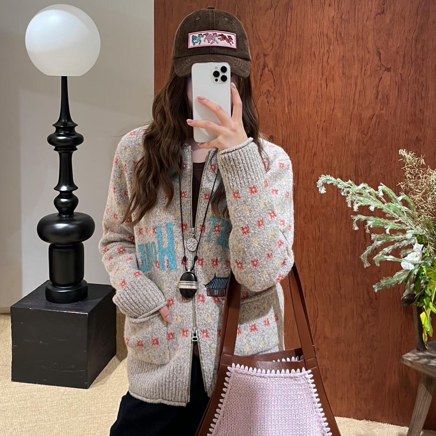 GARCON刺绣碎花针织开衫毛衣外套