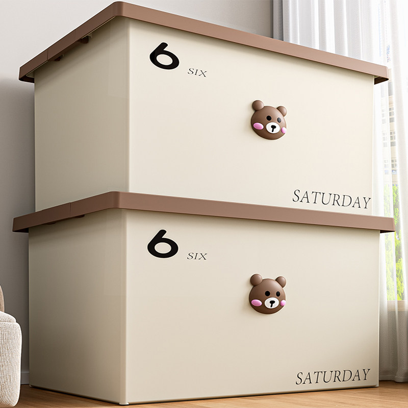 收纳箱家用超大容量衣服衣柜整理盒衣物书本塑料带盖子后备周转箱