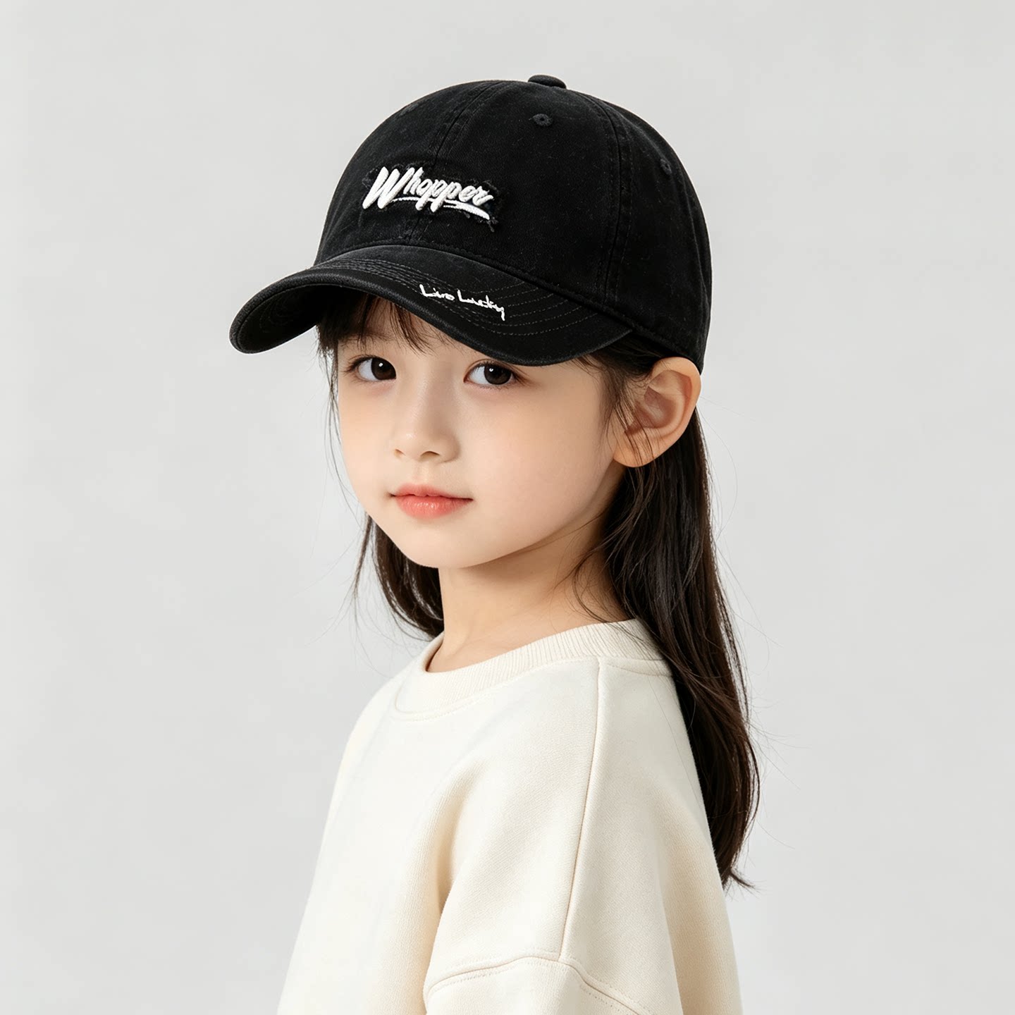 儿童棒球帽春秋季黑色女童鸭舌帽中大童百搭遮阳太阳帽2026新款潮图片