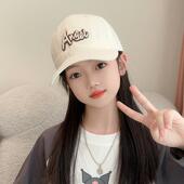 韩版 儿童棒球帽春秋季 字母刺绣女童鸭舌帽遮阳帽防晒中大童女孩潮