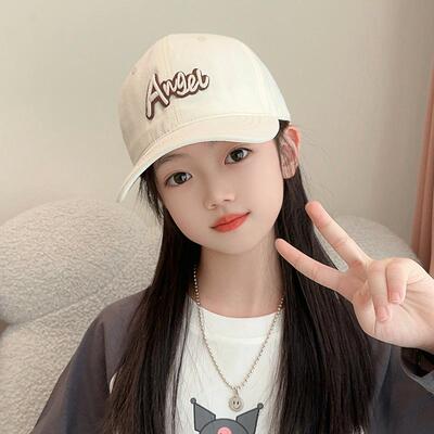 韩版儿童棒球帽春秋季字母刺绣女童鸭舌帽遮阳帽防晒中大童女孩潮