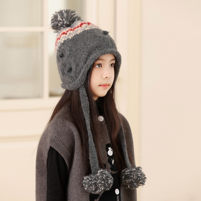 女童帽子秋冬季儿童护耳帽
