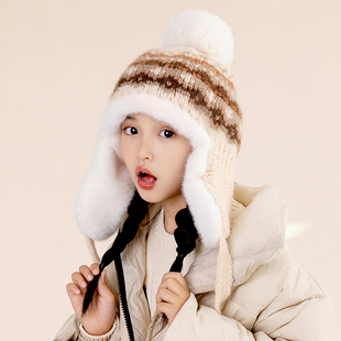 加绒加厚儿童帽子冬季防寒男女童雷锋帽护耳保暖中大童2025新款潮